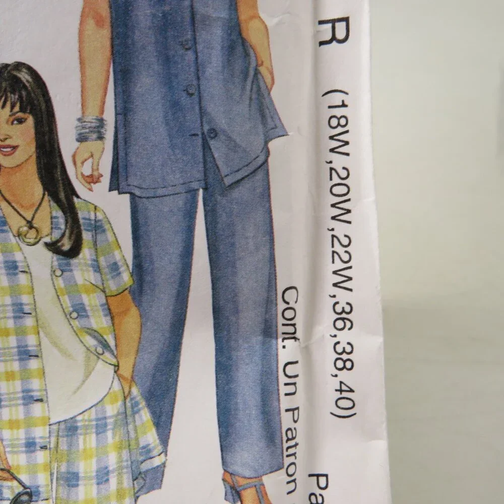 McCalls 2208 sewing pattern EASY 18-22W Dress, Pants, Shirt, Jacket